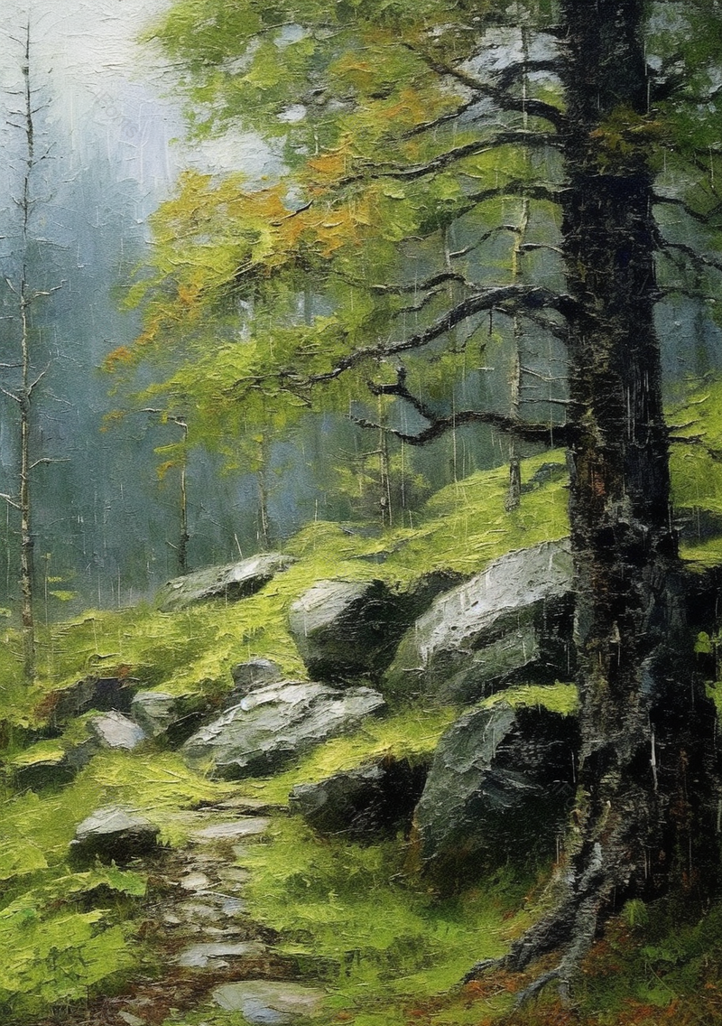 谧静道路森林树林油画背景图,插画/手绘图,插画/手绘图库,插画/手绘图下载,插画/手绘